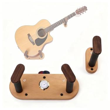Imagem de Cabide OblíQuo Para Suporte De Parede Expositor Para Guitarra,Com Visor De Temperatura,Pode Armazenar Palhetas,Adequado Para ExibiçãO De Instrumentos,EstúDio De MúSica
