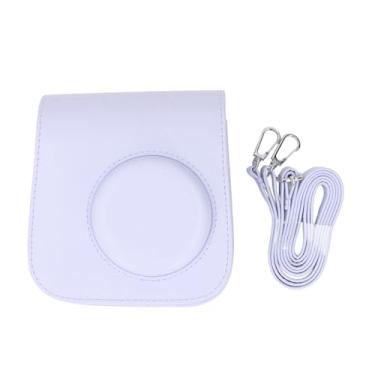 Imagem de Capa protetora instantânea de couro PU com alça ajustável retrô à prova de chuva bolsa de armazenamento para câmera Mini SE 7 Plus, Roxo, Tradicional