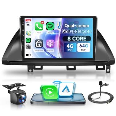 Imagem de Chip Snapdragon Qual-comm 8 Core 4G + 64G para Honda Odyssey 2005 2006 2007 2008 2009 2010 rádio estéreo de carro, carplay sem fio, Android Auto, 5G WiFi GPS, câmera de backup Bluetooth IPS de 10