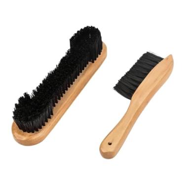 Imagem de menolana Conjunto de 2 escovas para mesa de bilhar, limpador de feltro, cabos de madeira, confortável, escova para trilhos, acessórios para bilhar e