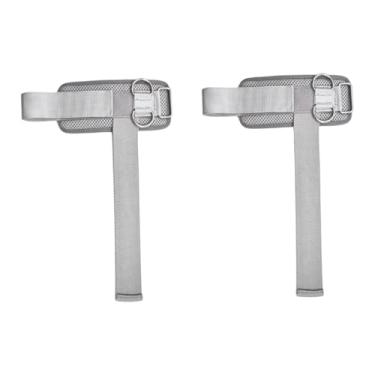 Imagem de Aymzbd 2x Munhequeiras de Levantamento de Peso com Argolas Duplas em D, Suportes de Pulso Acolchoados para Academia, Cinza 31.5x17cm