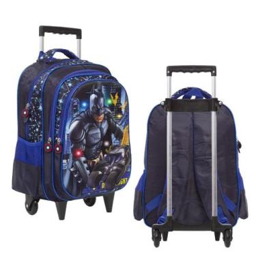 Imagem de Mochila Infantil Batman Rodinhas Luz Led Frontal Lançamento - TOYS 2U