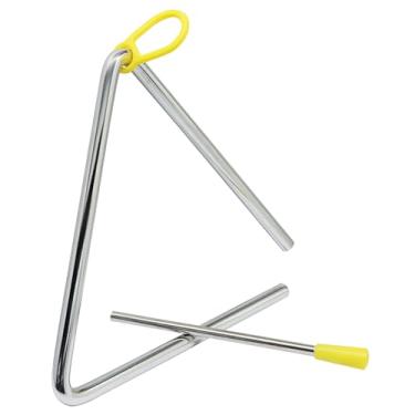 Imagem de Murtenze Instrumento de percussão triangular de aço musical de 15 cm, percussão manual triangular com golpe para aprender música, ensino, crianças, adultos