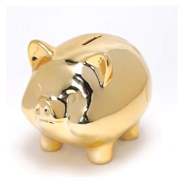 Imagem de Cofrinho de porco de cerâmica dourado cofrinho cofrinho cofrinho criativo criativo decoração de casa infantil cofrinho decoração de casa