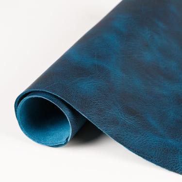 Imagem de Folhas de ferramentas de couro genuíno 1,8-2,0 mm Coleção de couro pátina vintage de flor integral (azul-petróleo, 30,5 x 61 cm)