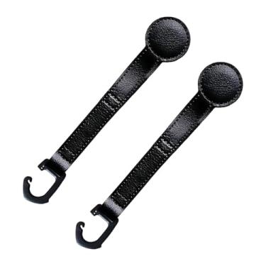 Imagem de KiBcsLic Suporte para chapéu de cowboy (2 peças), clipe para boné, suporte leve para pendurar, organizador de armazenamento para encosto de banco, em couro PU