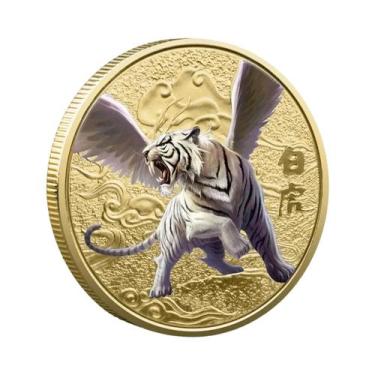 Imagem de Moedas Comemorativas De Tai Chi Dragão Tigre Suzaku, Bestas Míticas Ch