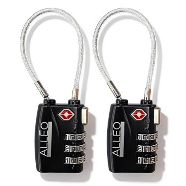 Imagem de Alleo Cadeados TSA para bagagem, pacote com 2, fechaduras de viagem aprovadas pela TSA - Trava de mala segura com código de combinação. Bom para academia, caixa de ferramentas, mochila e muito mais