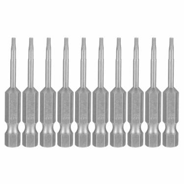 Imagem de HARFINGTON 10 peças chave sextavada broca 1/40.6 cm SAE 1/10.2 cm haste sextavada 2" (50 mm) comprimento S2 aço chaves de impacto magnéticas grau industrial, chave de fenda elétrica hexagonal, cinza