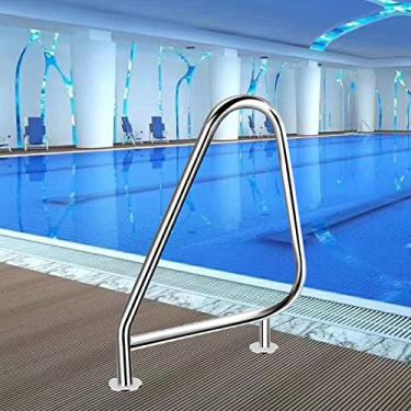 Imagem de Corrimão de piscina 80 cm x 56 cm × 31 cm corrimão de piscina fácil de montar trilho de mão premium 304 trilho de piscina de aço inoxidável 304 113 kg capacidade de carga punhos de segurança