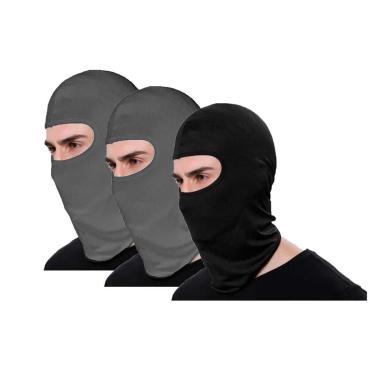 Imagem de Kit 3 Balaclava Térmica Ninja Touca Motociclista Proteção Uv 50+ - Cinza - Unico - Homem-Masculino