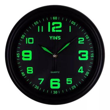Imagem de Relógio De Parede Luminoso Analógico 31,5cm Brilha no Escuro - Chinato