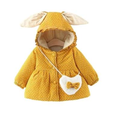 Imagem de Jaqueta De Inverno Para Meninas Em Algodão, Bonita, Com Capuz E Estamp