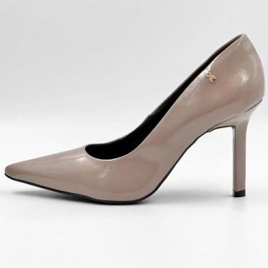 Imagem de Sapato Via Marte Scarpin em Verniz Feminino, 37, Toffee