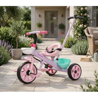 Imagem de Triciclo Infantil Passeio Pedal Cadeirinha Empurrador Haste Direcional