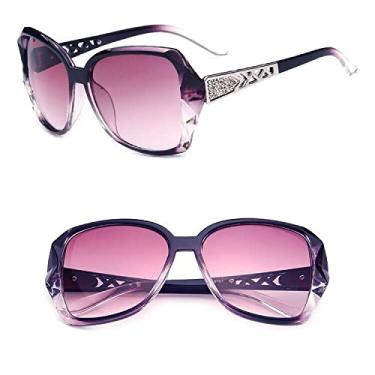 Imagem de Óculos de sol superdimensionados fashion feminino designer vintage feminino óculos de sol de plástico moldura grande espelho preto gradiente oculos, 4, china