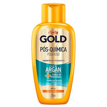 Imagem de Gold Shampoo Óleo de Argan Pós Química, 300 Ml, Niely, Niely, Branco