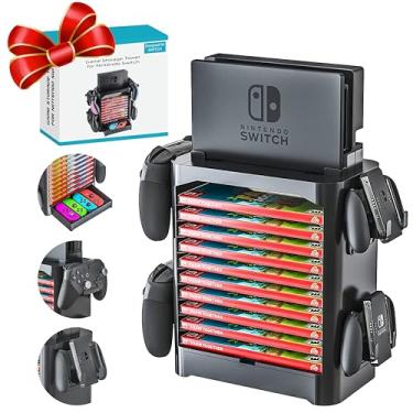 Imagem de Skywin Torre De Armazenamento De Jogos Para Nintendo Switch - Game Disk Rack E Organizador De Controle Compatível Com Nintendo Switch E Acessórios