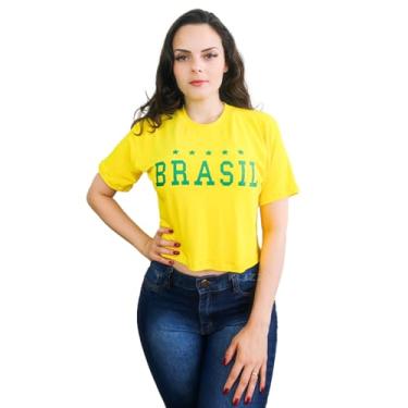Imagem de Camiseta Brasil Feminina Blusa Copa 2022 Seleção Brasileira - G - Azul