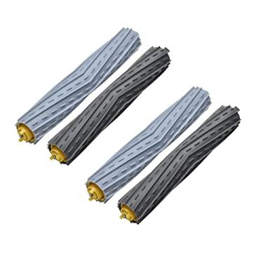 Imagem de 2 conjuntos de escovas de rolo de borracha, peças de reposição para iRobot Roomba séries 800 e 900, 2 conjuntos de extratores de detritos