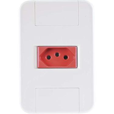 Imagem de Conjunto 4X2 - 1 tomada 2P+T 20A 250V~ cor vermelha Tramontina