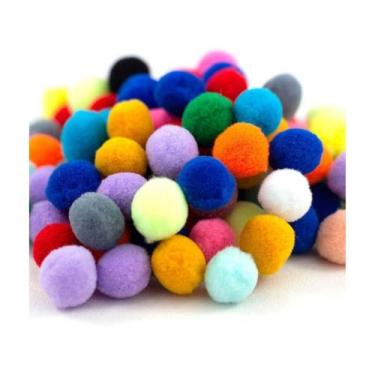 Imagem de Kit 3 Bolinha Pompom Brinquedo Cores Aleatórias Para Gato  - NA