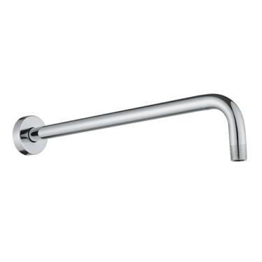 Imagem de ZM Braço de chuveiro de 40,6 cm com flange, braço de chuveiro de chuva, montado na parede para chuveiro fixo e chuveiro de mão, cromado