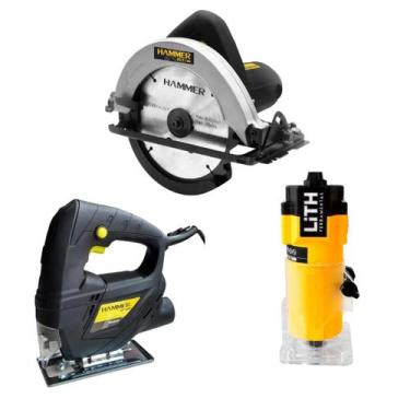 Imagem de Kit Marceneiro Top Serra Circular + Serra Tico Tico + Tupia Laminadora