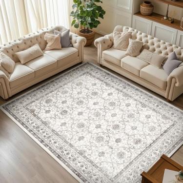 Imagem de jinchan Tapete de área 6x9 tapete persa tapetes vintage tapete kilim interior tapete de porta macio impressão taupe overdye boho retrô capa de chão lavável fazenda cozinha sala de estar quarto