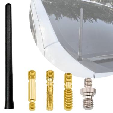 Imagem de Antena curta premium de 16 cm – universal para carros, caminhões, SUVs – durável, fácil instalação com 4 adaptadores – Recepção de rádio aprimorada