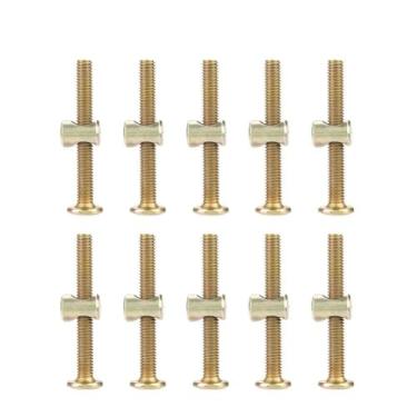 Imagem de Parafuso de móveis aço à prova de forte para conexão de armário de madeira 10 peças M6 50 mm
