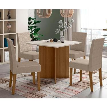 Imagem de Poliman Móveis - Conjunto Sala de Jantar Quadrada Mesa Helo 90cm e 04 Cadeiras Jade