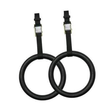 Imagem de menolana Argolas de ginástica com tiras antiderrapantes fáceis de instalar, versáteis, para exercícios de treinamento de força em parques, academias, Preto