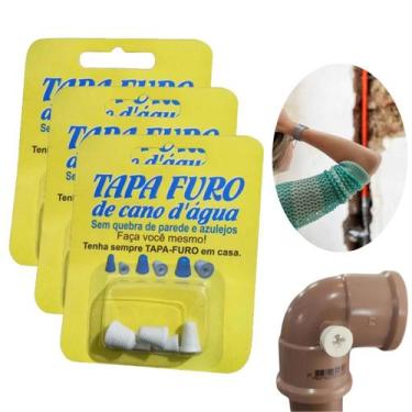 Imagem de Kit 3und Tapa Furo Rosca Para Cano Água 5 Medidas Diferentes