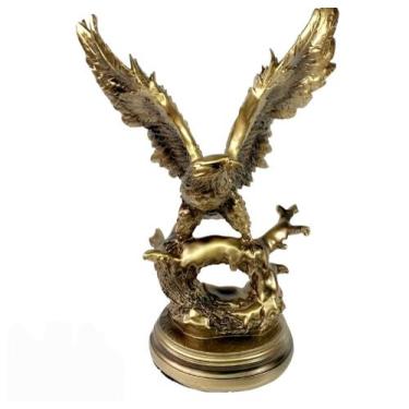 Imagem de Águia Dourada Estátua G 50cm Símbolo De Poder - Althea Arte Decor