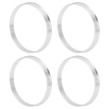 Imagem de INFINAUTO Anéis centralizados no cubo da roda do carro OD 78,1 mm para ID 74,1 mm eixo central de rodas amortecedores Hubrings liga de alumínio tom prata durável