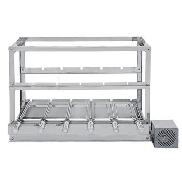 Imagem de Churrasqueira Multinível Rotativa Inox 3 Andares - 6 Espetos Giratório