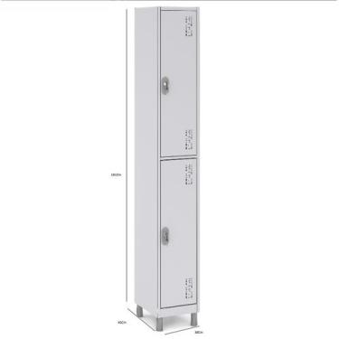 Imagem de Armário Guarda Volume Roupeiro Aço 2 Portas Grande c/ Tranca - W3, CIN