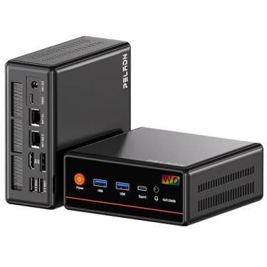Imagem de PELADN Mini PC, Ryzen 5 7640HS (6C/12T, até 5Ghz), SSD NVMe DDR5/1TB 32GB, Dual LAN, Tipo-C/DP/HD, Mini Computador de Mesa, WiFi6 4K/60Hz Tela Tripla USB3.2/BT5.2 Mini Computadores