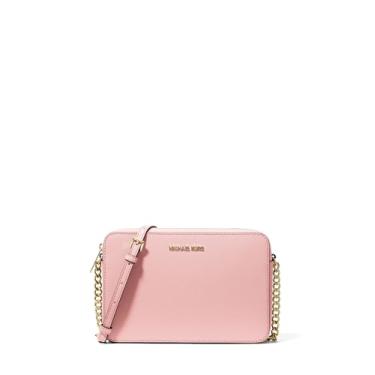Imagem de Michael Kors Bolsa tiracolo grande para viagem Jet Set, Ferragens douradas/blush em pó, One Size, Bolsa transversal grande Jet Set