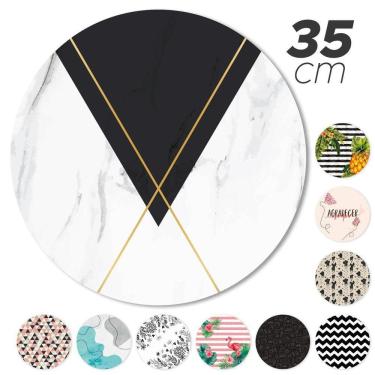 Imagem de Sousplat Avulso Com Base De Mdf 35Cm Completo Geométrico