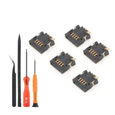 Imagem de Conector de tela sensível ao toque, 5 peças, soquete de porta de fita para Nintendo 3DS XL/LL/New 3DS XL Backlight Joystick Connector Acessórios de substituição com ferramentas de reparo (4 pinos)