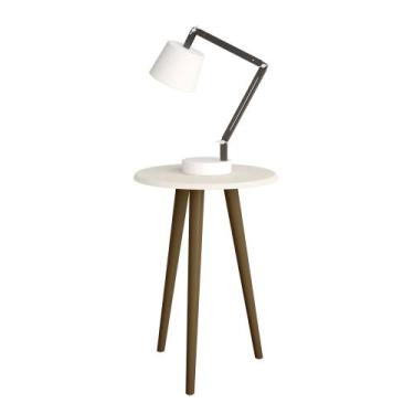 Imagem de Mesa de Apoio Retrô MDF Brilhante Off White Bechara, Off White