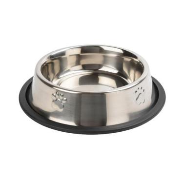Imagem de Comedouro Inox Antiderrapante Para Cães E Gatos 480Ml - Mimos Pet