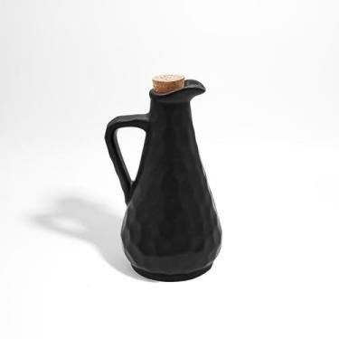 Imagem de Galheteiro Azeiteiro Grande Cerâmica Stoneware Preto 420Ml - Ricca Hou