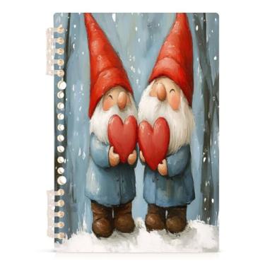 Imagem de Burbuja Caderno Gnomo dos Namorados, papel pautado universitário A5 com 60 folhas, fichário para escritório, 1 pacote