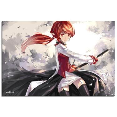 Imagem de Anime Girls Poster Redhead Canvas Prints Fantasy Girl Wall Art For Home 1 painéis Decorações Noframed 30.5 cm x 20.3 cm