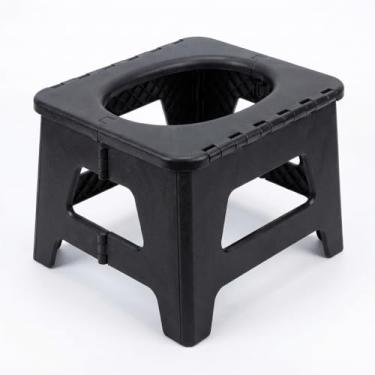 Imagem de EDOTFISH Vaso sanitário portátil para adultos, penico dobrável de viagem com tampa, penico compacto de emergência para engarrafamentos de carros, penico temporário com sacos de vaso sanitário para