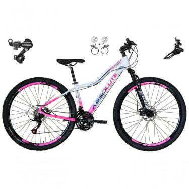 Imagem de Bicicleta Feminina Aro 29 Absolute Hera 24v Cambios Shimano Freio Hidraulico Mtb Alumínio branco-rosa Tam: 17