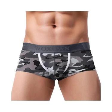 Imagem de Cuecas Boxer Masculinas De Algodão Respirável Com Bolsa Convexa Em U E